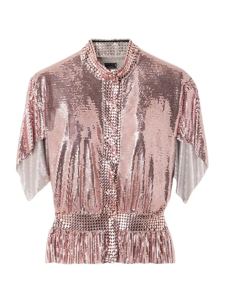 Rabanne Pleated Chainmail Blouse