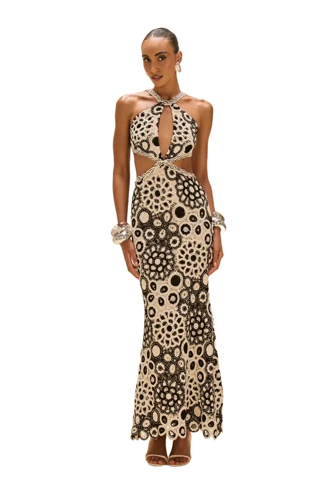 PatBo CORAL CROCHET MAXI DRESS