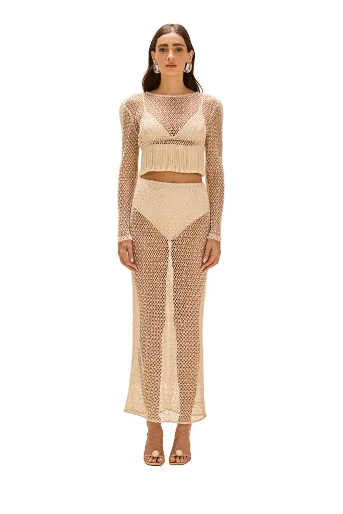 PatBo CROCHET BLOOM SKIRT