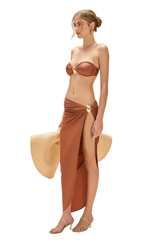 PatBo GOLDEN DUNE LYCRA MAXI BEACH SKIRT