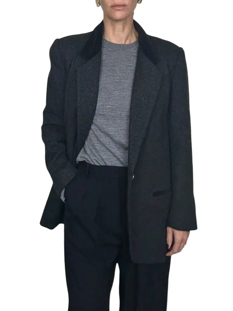 Jen Wonders Studio Wool Blazer with Velvet Collar