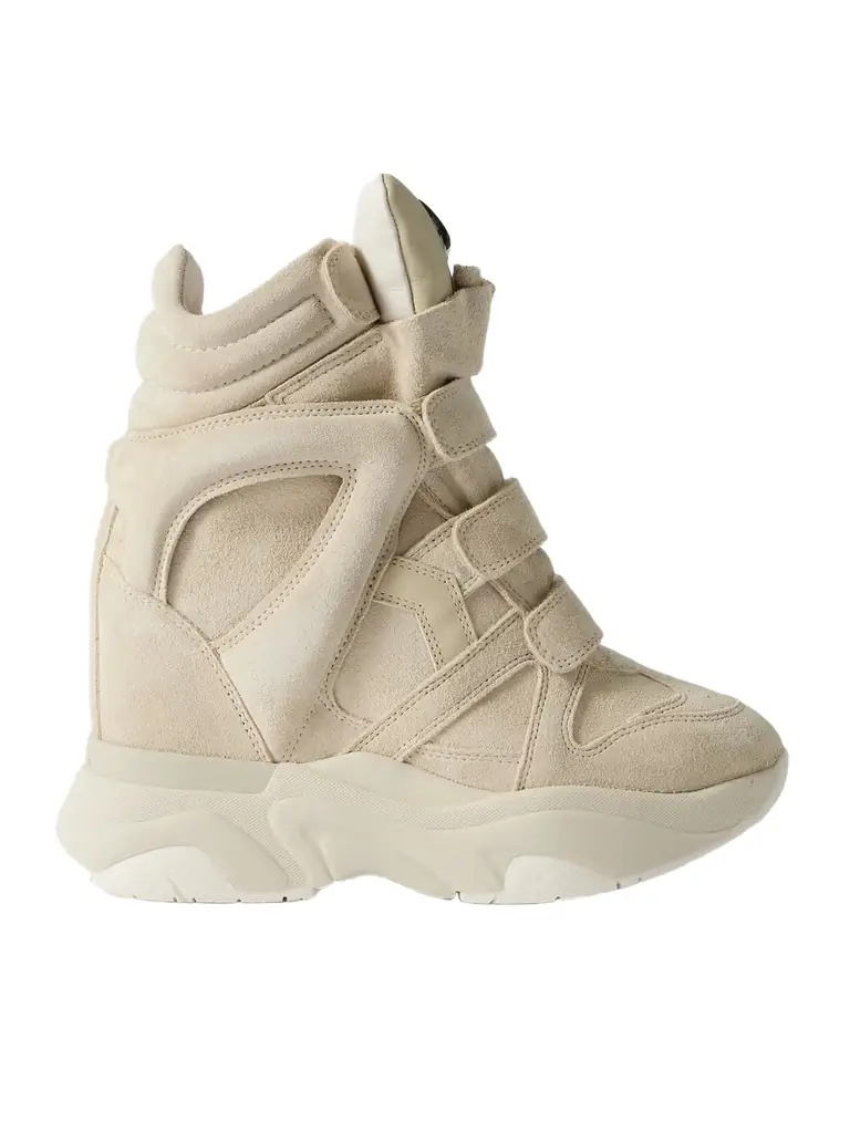 Isabel Marant Balskee Suede High-top Wedge Sneakers