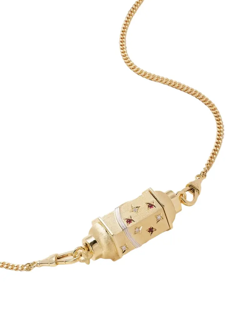 Marie Lichtenberg Milky Way Gourmette 18-karat Gold, Rhodium, Ruby And Diamond Necklace