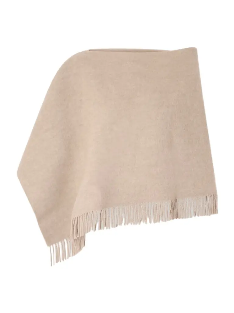 Brunello Cucinelli Fringed Wool And Cashmere-blend Poncho
