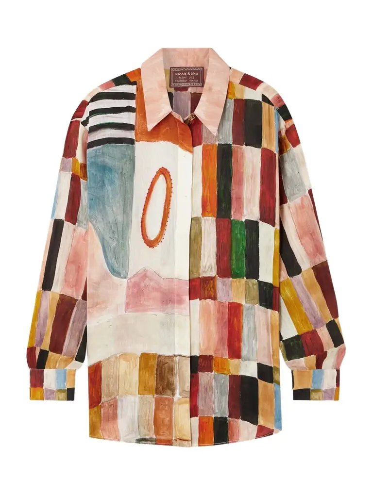 ALÉMAIS + Lrnce Majorelle Printed Linen And Silk-blend Shirt