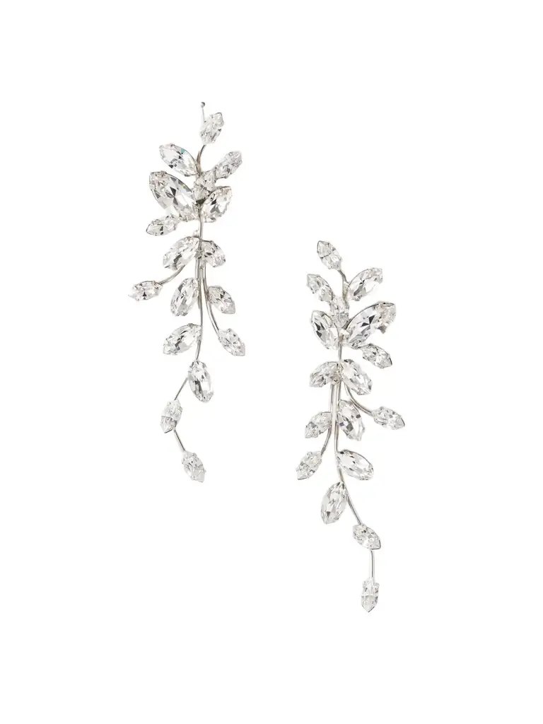 Jennifer Behr Vivica Silver-tone Crystal Earrings