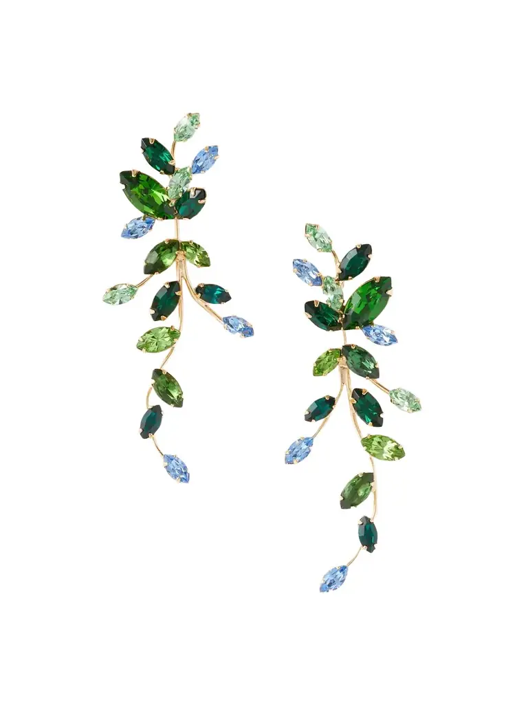 Jennifer Behr Vivica Gold-tone Crystal Earrings