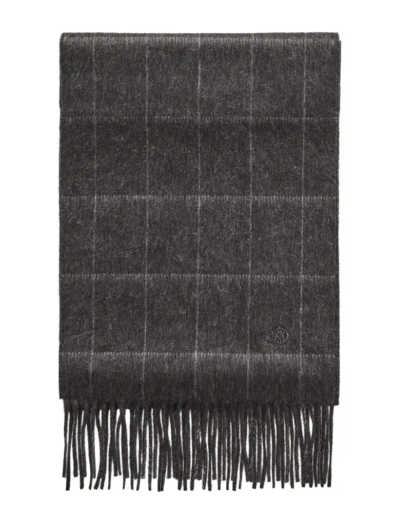 dunhill Fringed Checked Cashmere Scarf - Men
