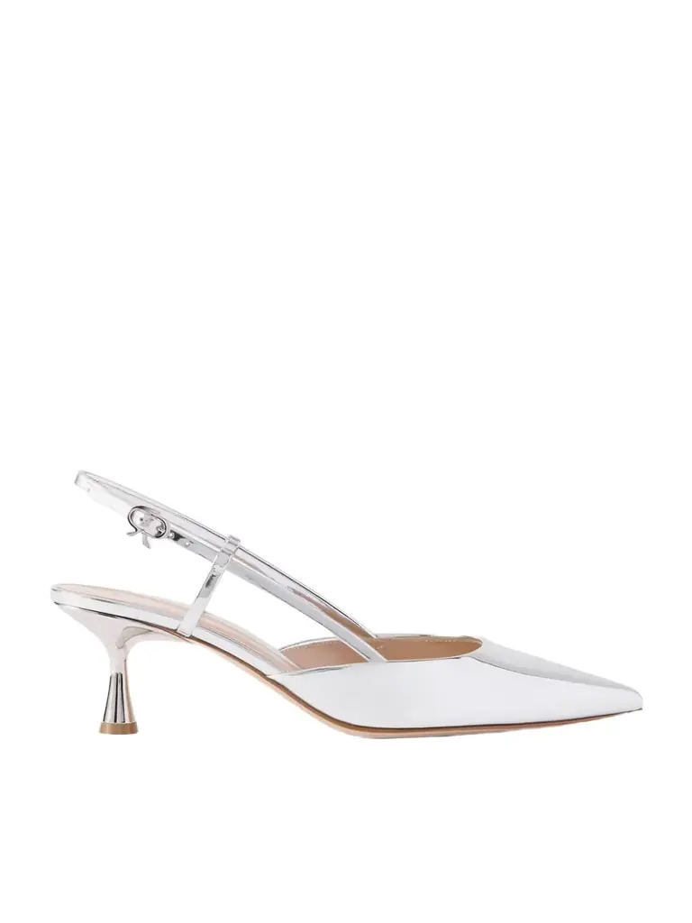 Gianvito Rossi Ascent 55 Mirrored Leather Slingback Pumps