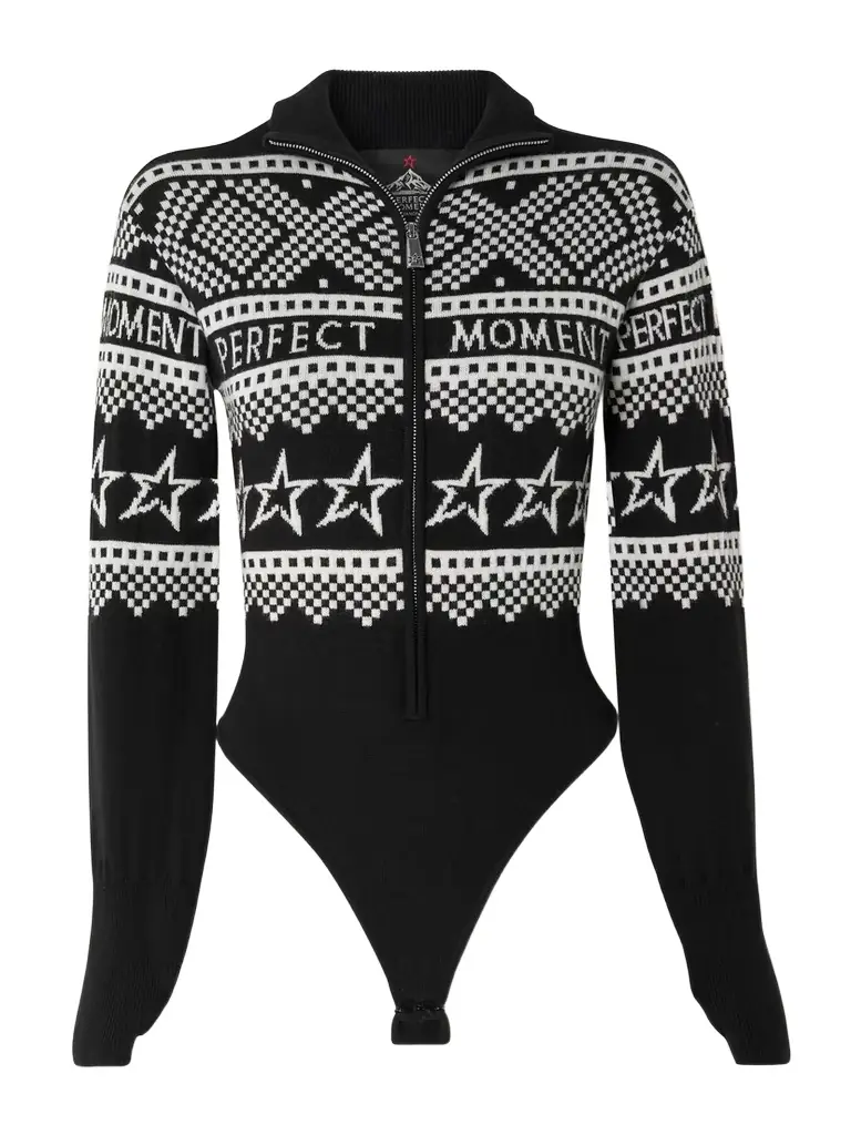 Perfect Moment Holiday Intarsia Merino Wool Bodysuit