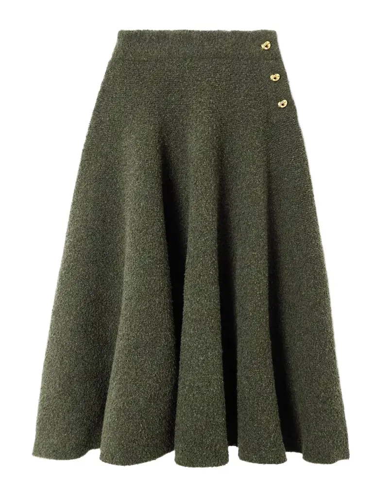 Bottega Veneta Wool-blend Bouclé Midi Skirt