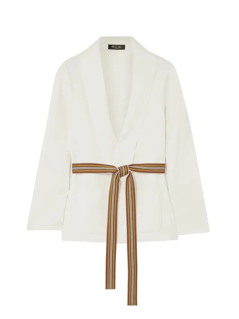 Loro Piana Belted Silk And Cotton-blend Cardigan
