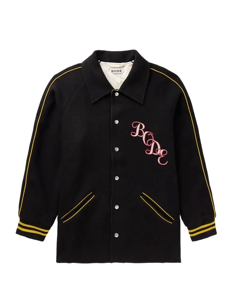 BODE Reversible Logo-Appliquéd Wool and Satin Jacket - Men