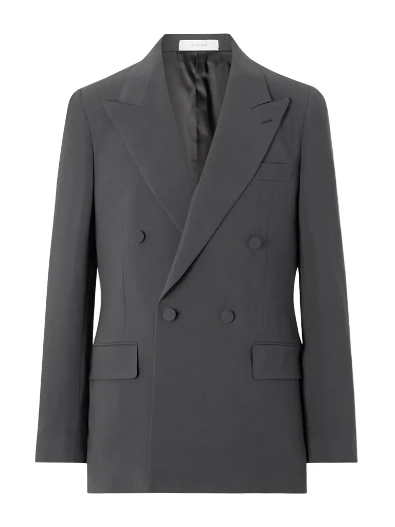 UMIT BENAN Richard Double-Breasted Silk and Wool-Blend Blazer - Men