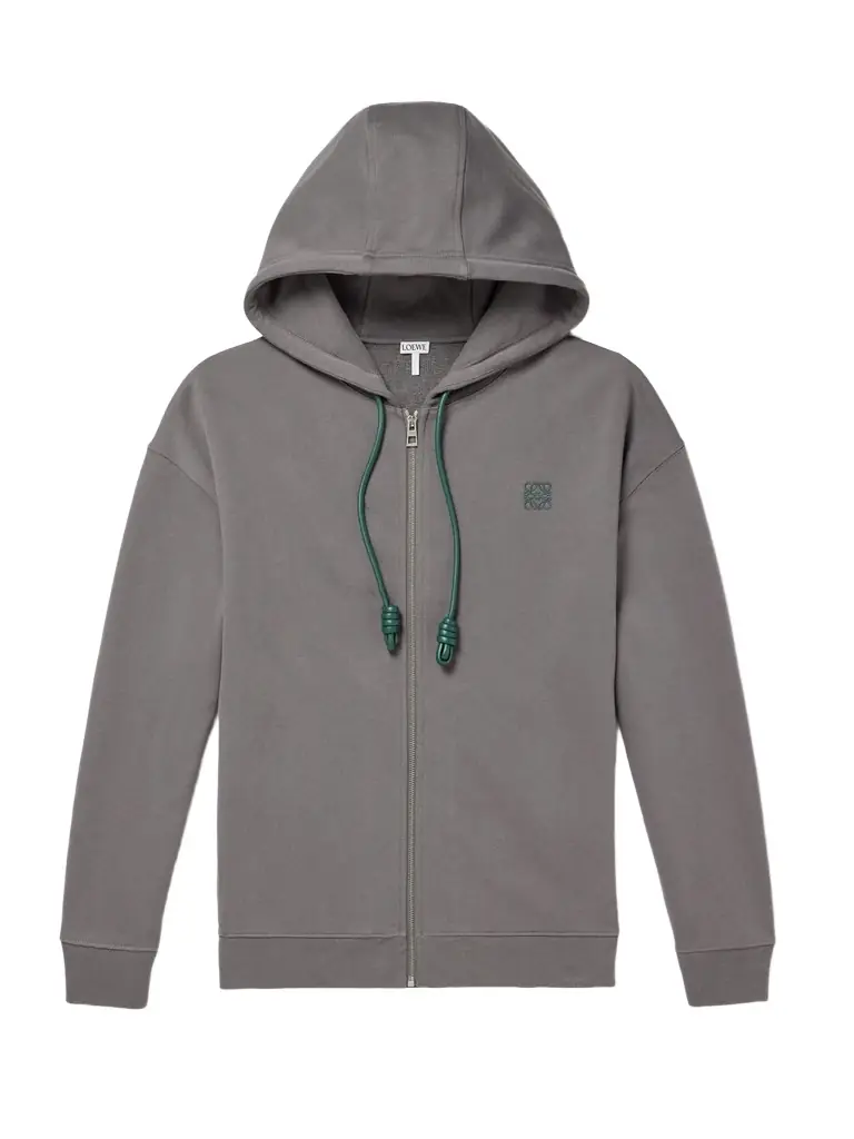 Loewe Logo-Embroidered Cotton-Jersey Zip-Up Hoodie - Men - Women's Clothing
