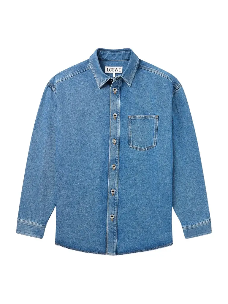Loewe Anagram Logo-Embroidered Denim Overshirt - Men