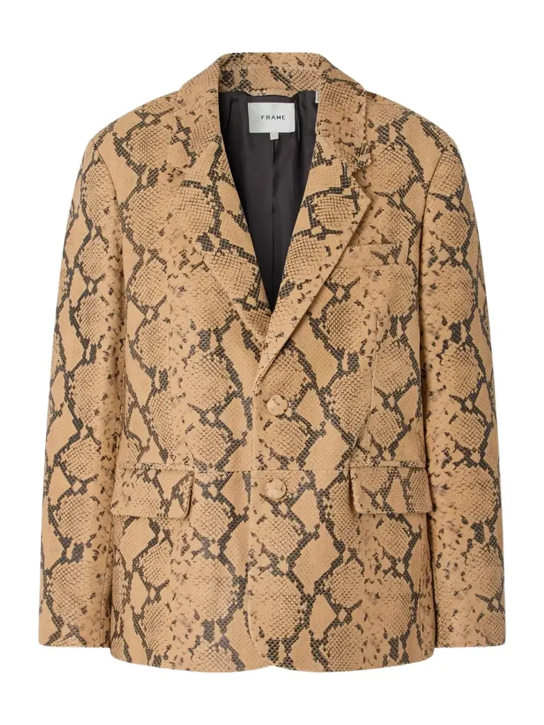 Frame Snake-effect Leather Blazer