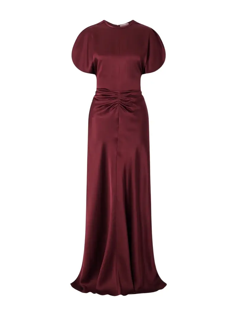 Victoria Beckham Isabella Ruched Satin Gown