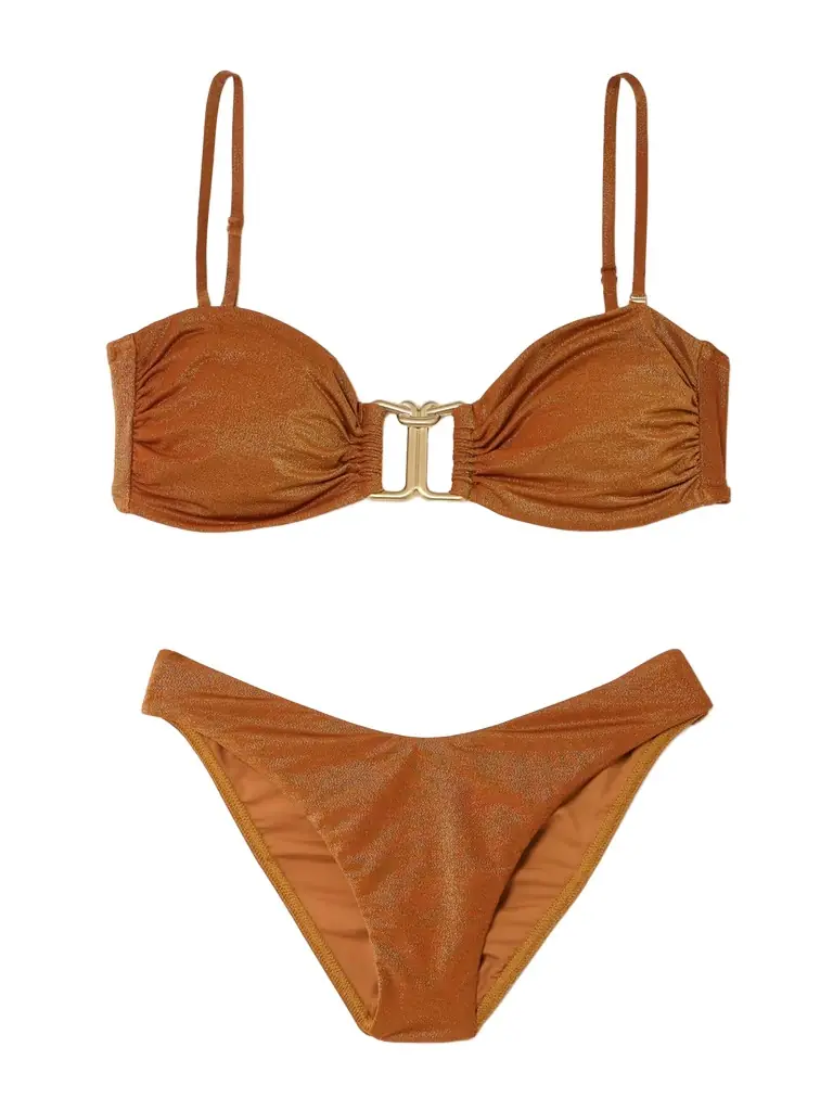 Zimmermann Daylight Metallic Bandeau Bikini