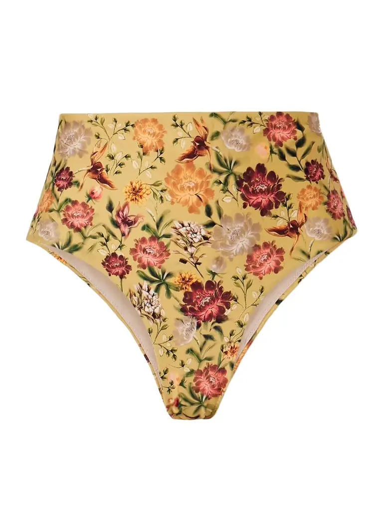 Agua by Agua Bendita Magenta Paramo Floral-print Recycled Bikini Briefs