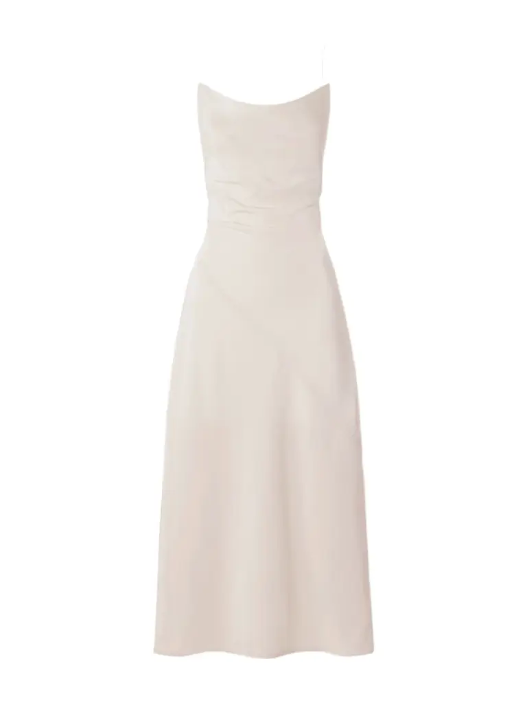 Calvin Klein Collection Jasmine Draped Wool Crepe De Chine Midi Dress