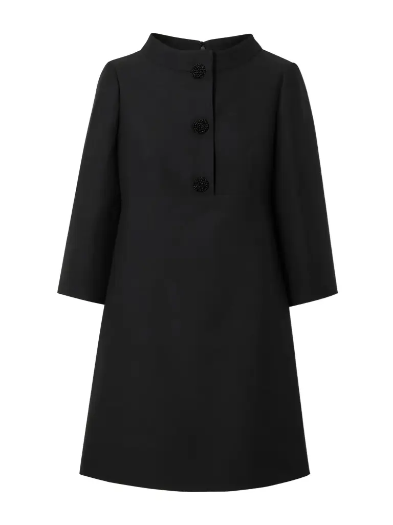 Valentino Garavani Embellished Wool And Silk-blend Crepe Mini Dress