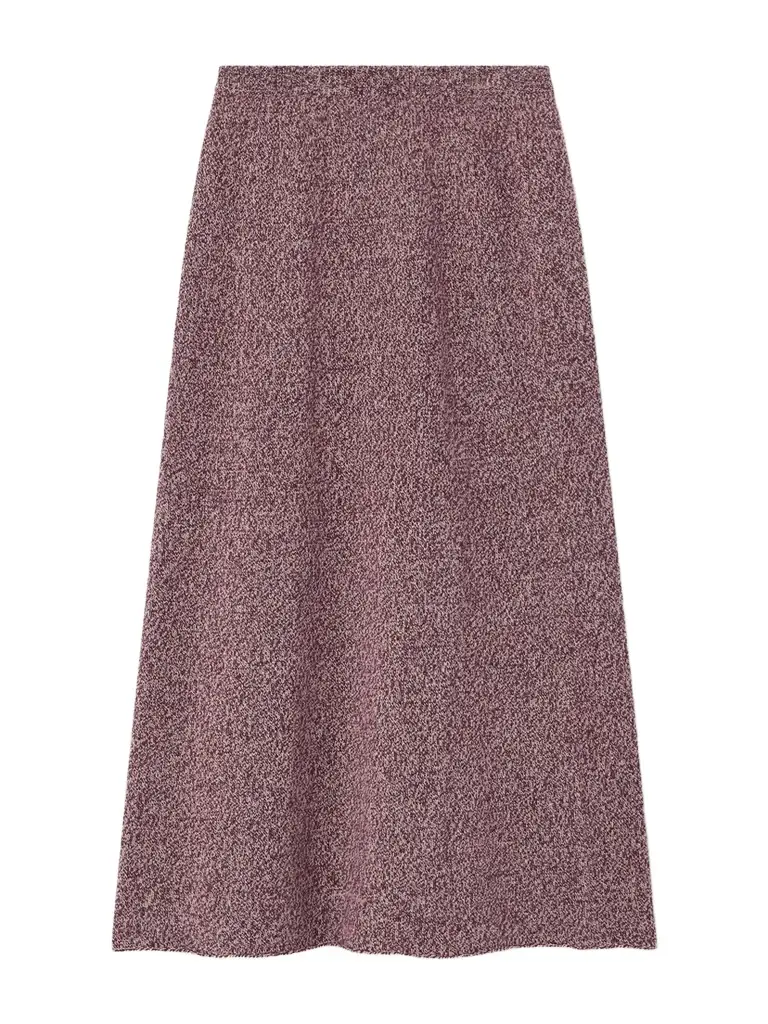 The Elder Statesman Marl Cashmere Midi Skirt
