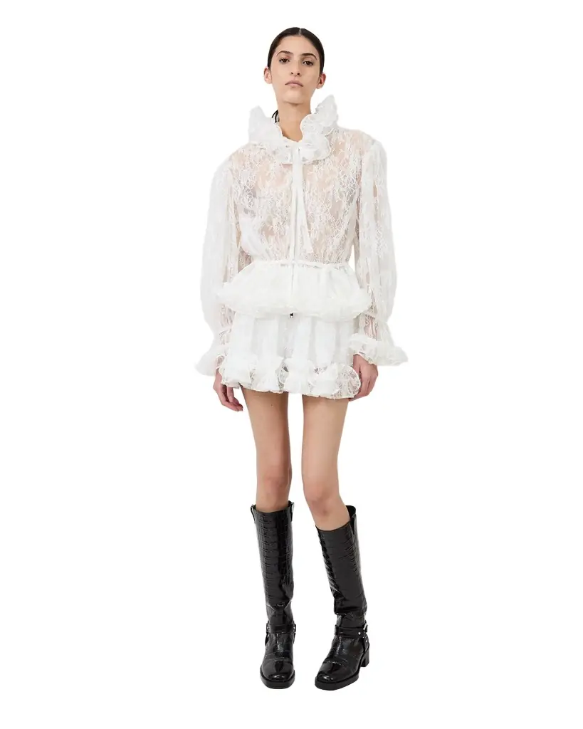 Aknvas The Elisa jacket in cream lace