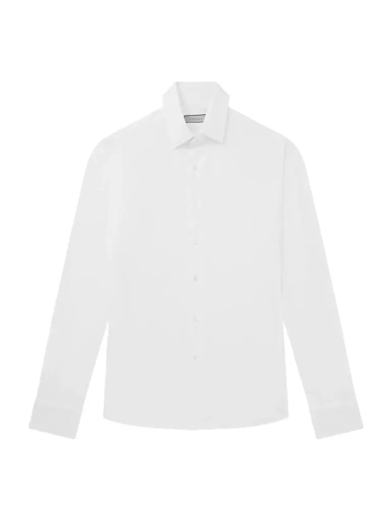 Canali Travel Slim-Fit Cutaway-Collar Stretch-Cotton Jersey Shirt - Men