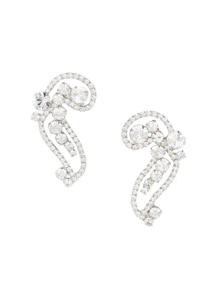 Jennifer Behr Lilah Silver-tone Crystal Earrings