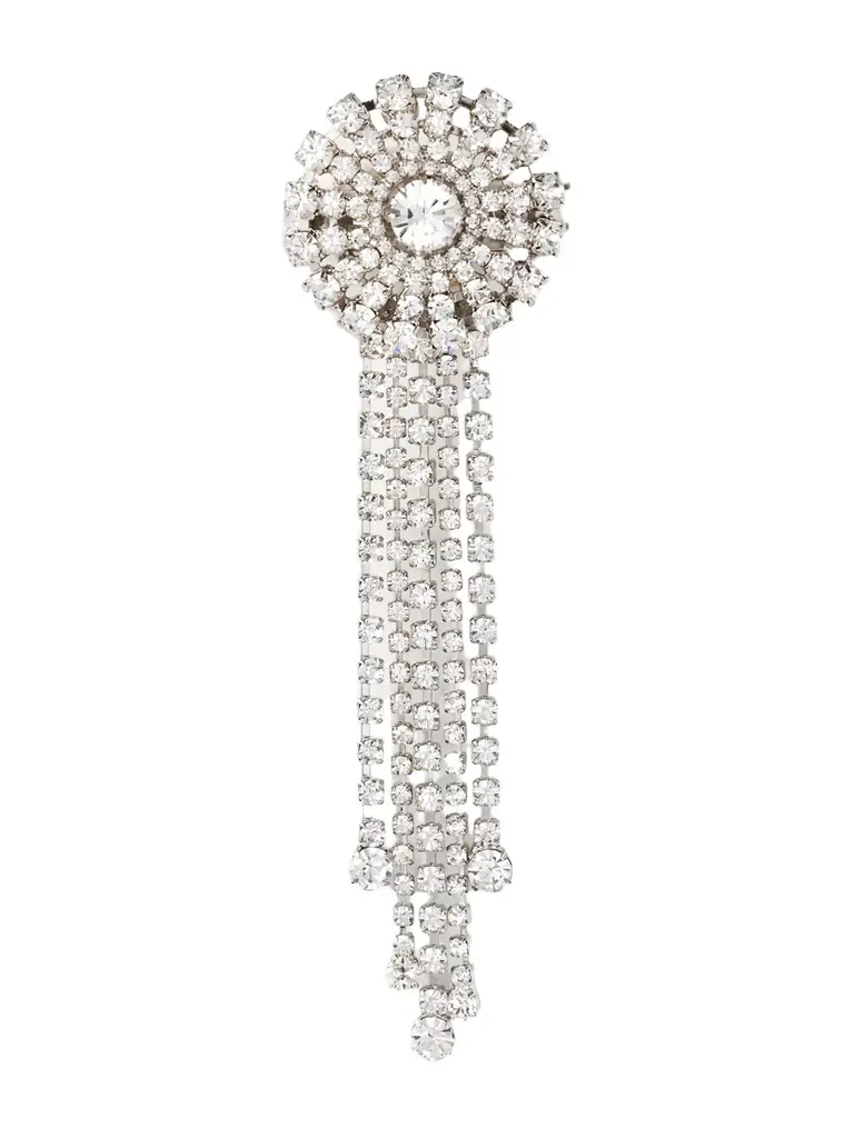 Jennifer Behr Zelina Fringed Rhodium-plated Crystal Hair Clip