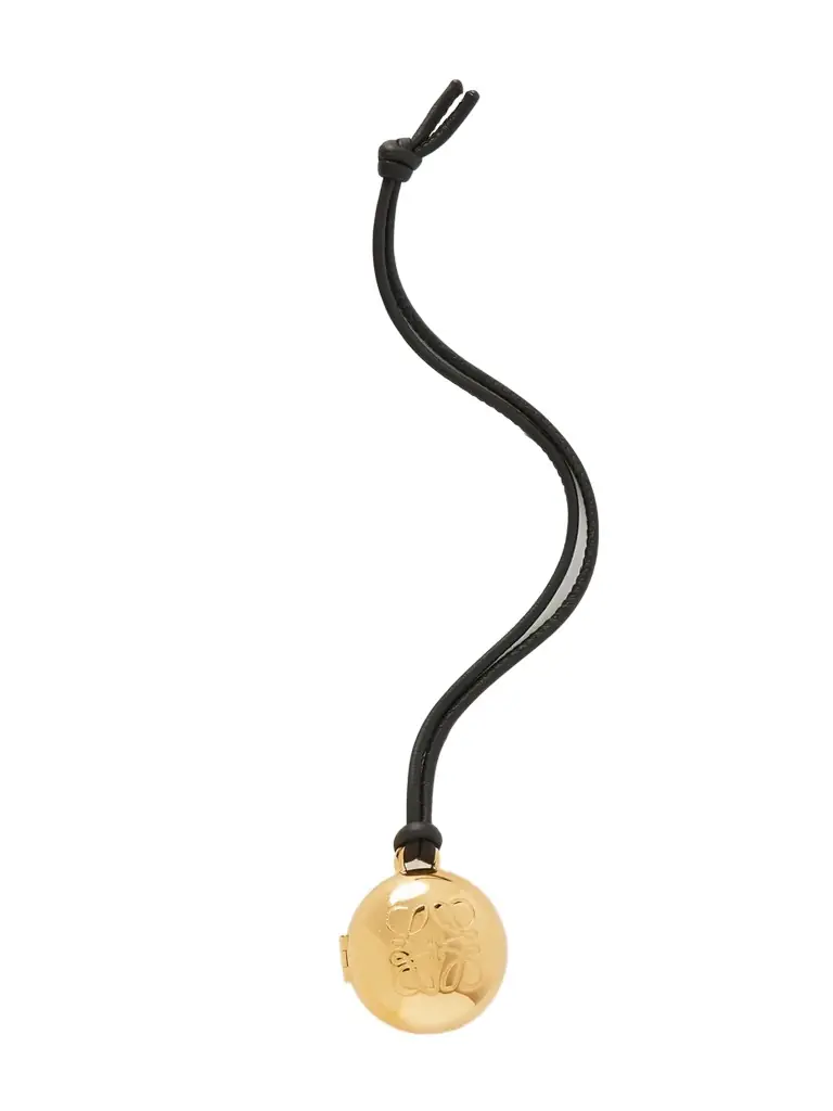 Loewe Anagram Pebble Gold-tone And Leather Bag Charm