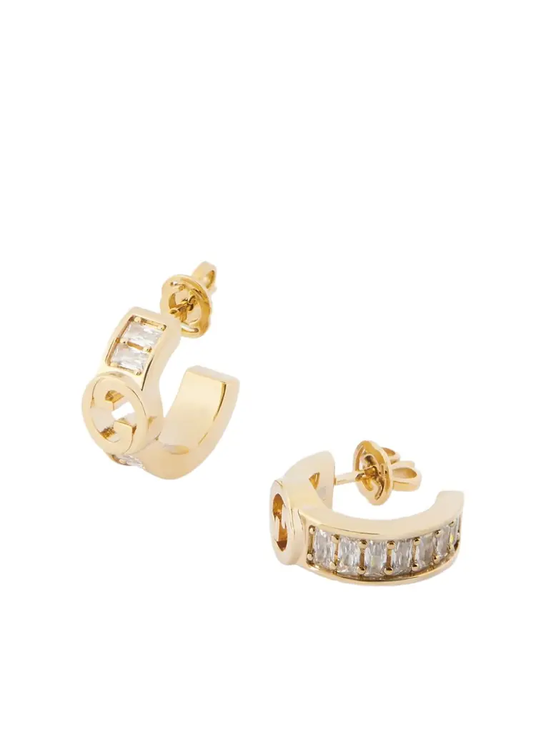 Gucci Blondie Gold-tone And Cubic Zirconia Earrings