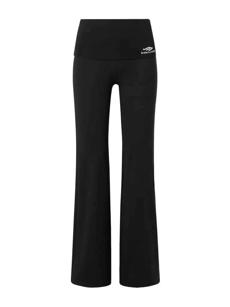 Balenciaga Embroidered Jersey Flared Leggings