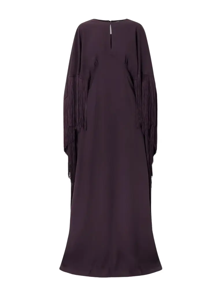 Taller Marmo 1974 Cutout Fringed Crepe Gown