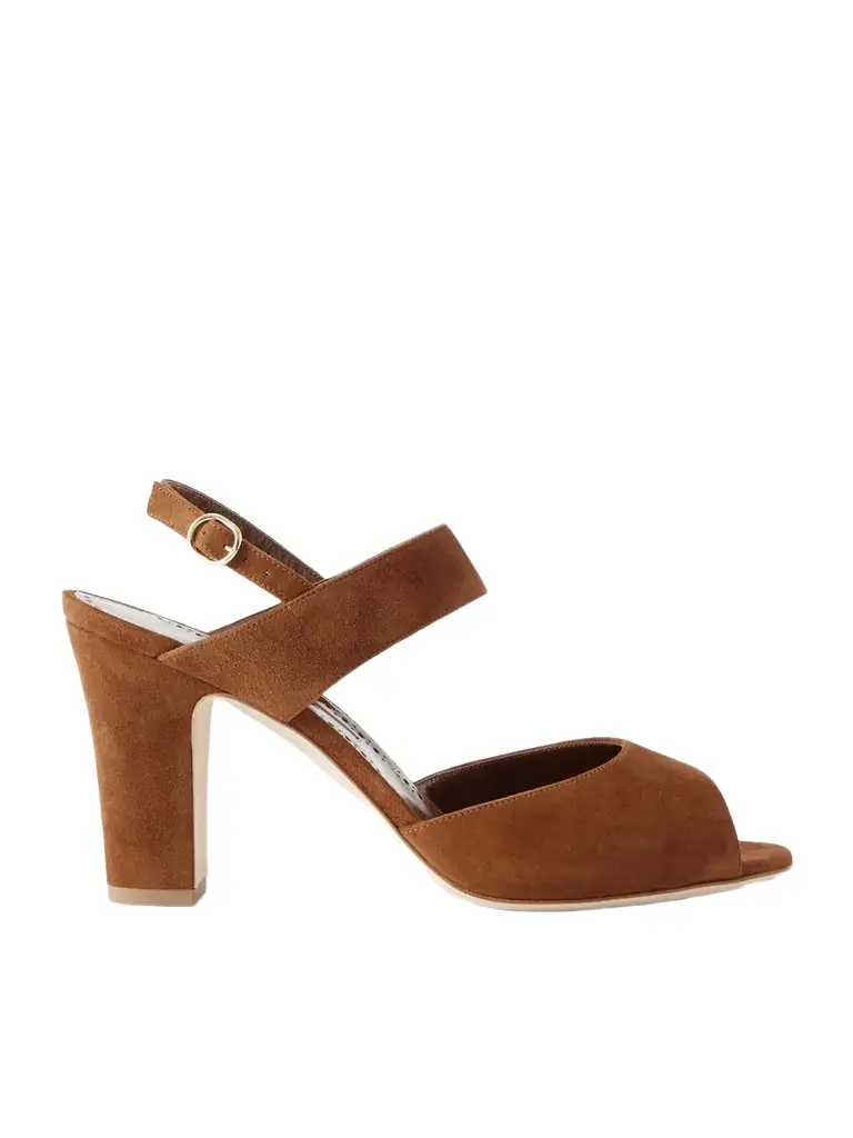 Manolo Blahnik Khiko 90 Suede Slingback Sandals