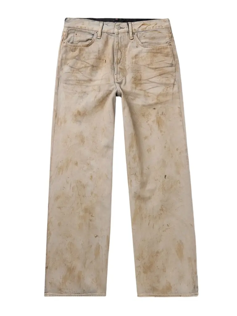 Acne Studios 1981 Wide-Leg Distressed Coated Jeans - Men