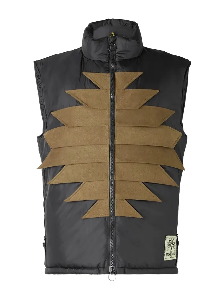 KAPITAL Zepher Suede-Trimmed Shell Gilet - Men