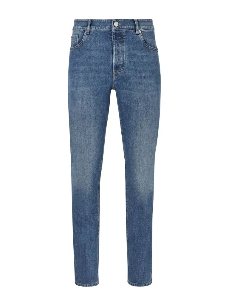 Brunello Cucinelli Slim-Fit Straight-Leg Logo-Embroidered Jeans - Men
