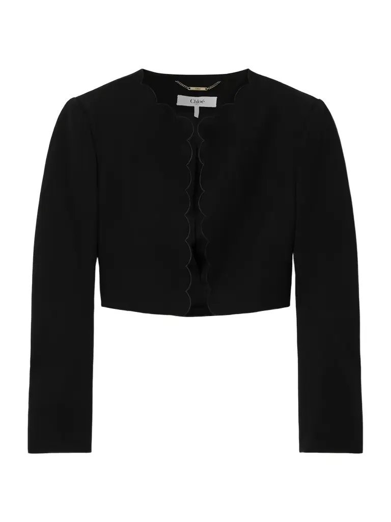 Chloé Scalloped Cotton-blend Twill Jacket