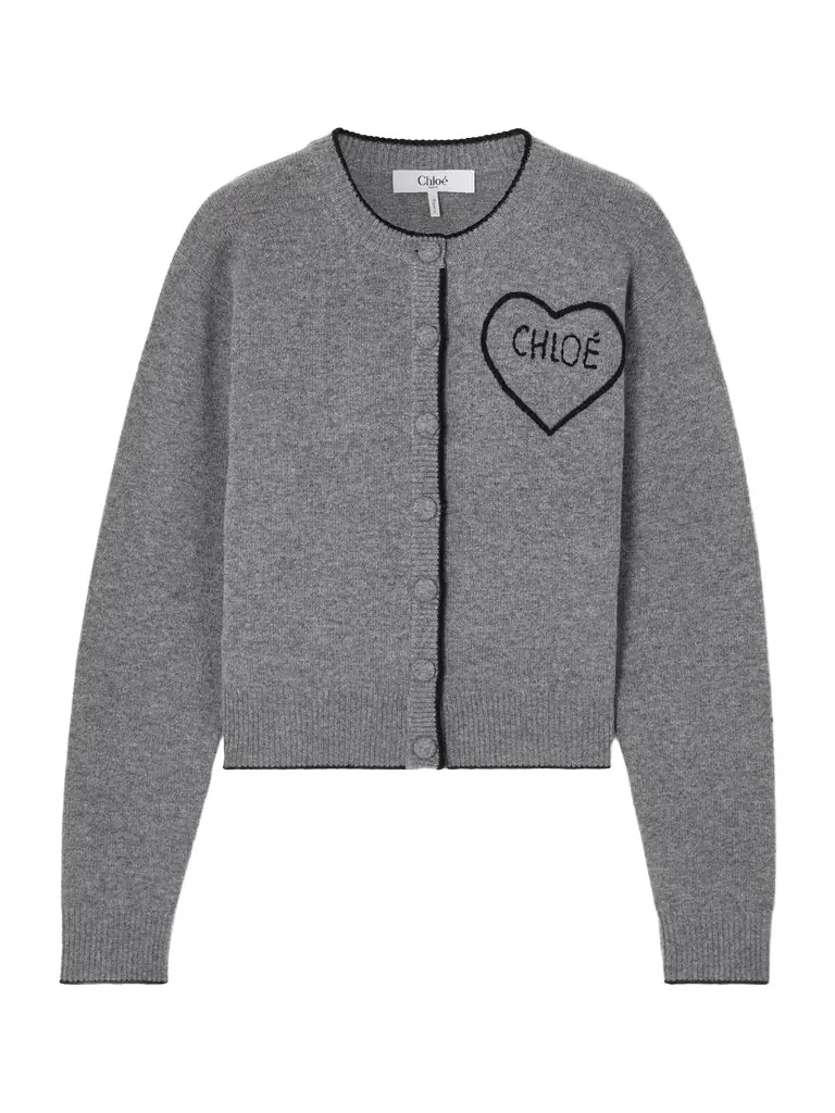 Chloé Embroidered Wool And Cashmere-blend Cardigan