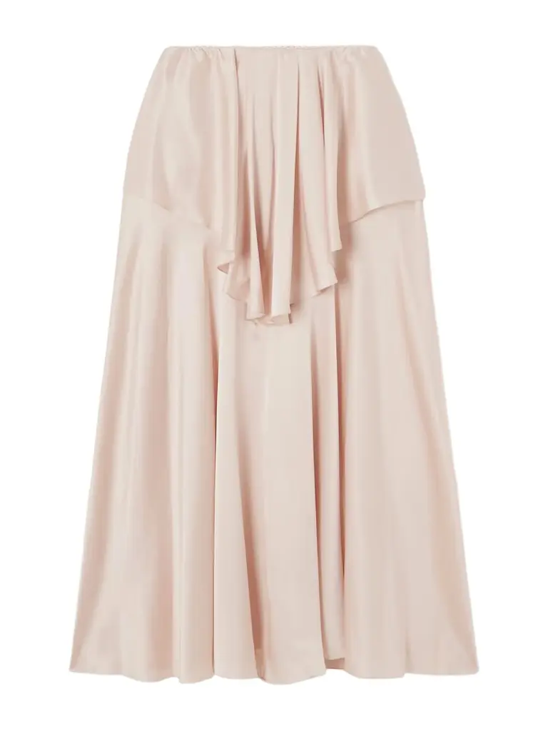Chloé Layered Silk-satin Midi Skirt