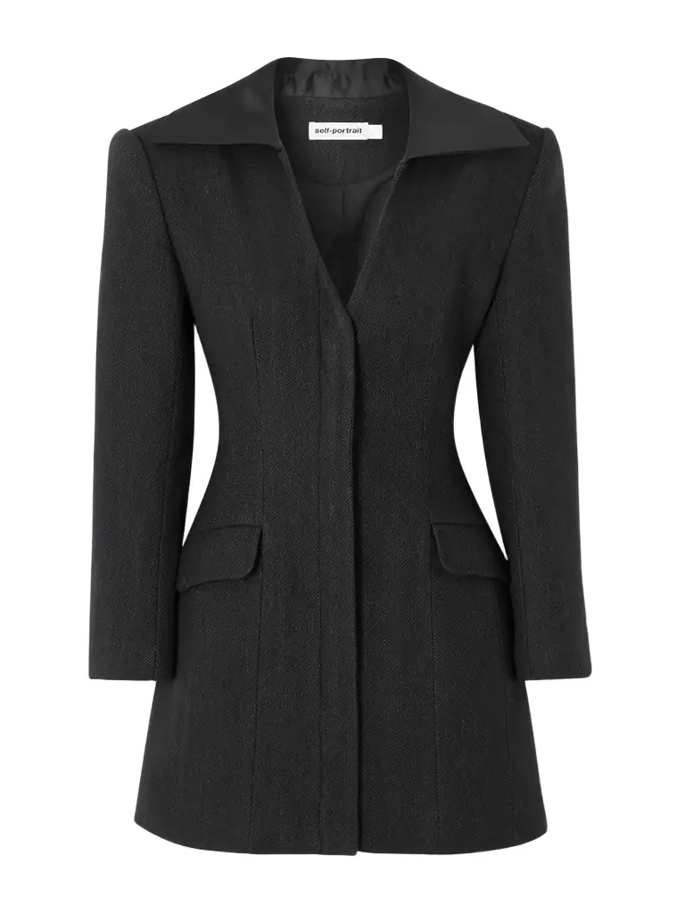Self-Portrait Wool-blend Mini Dress