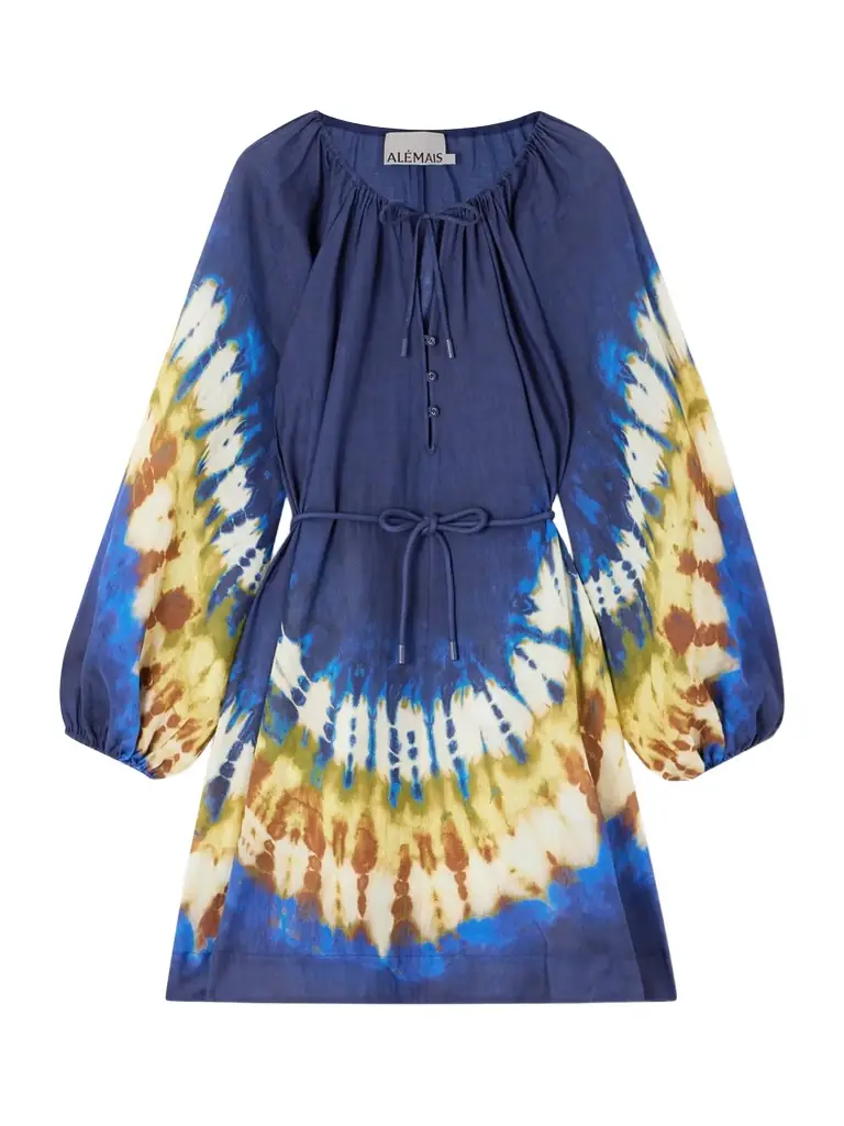 ALÉMAIS Martine Tie-dyed Ramie Mini Dress