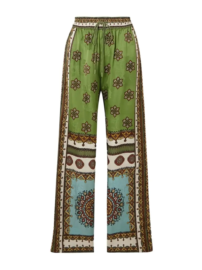 ALÉMAIS Contina Printed Jacquard Wide-leg Pants