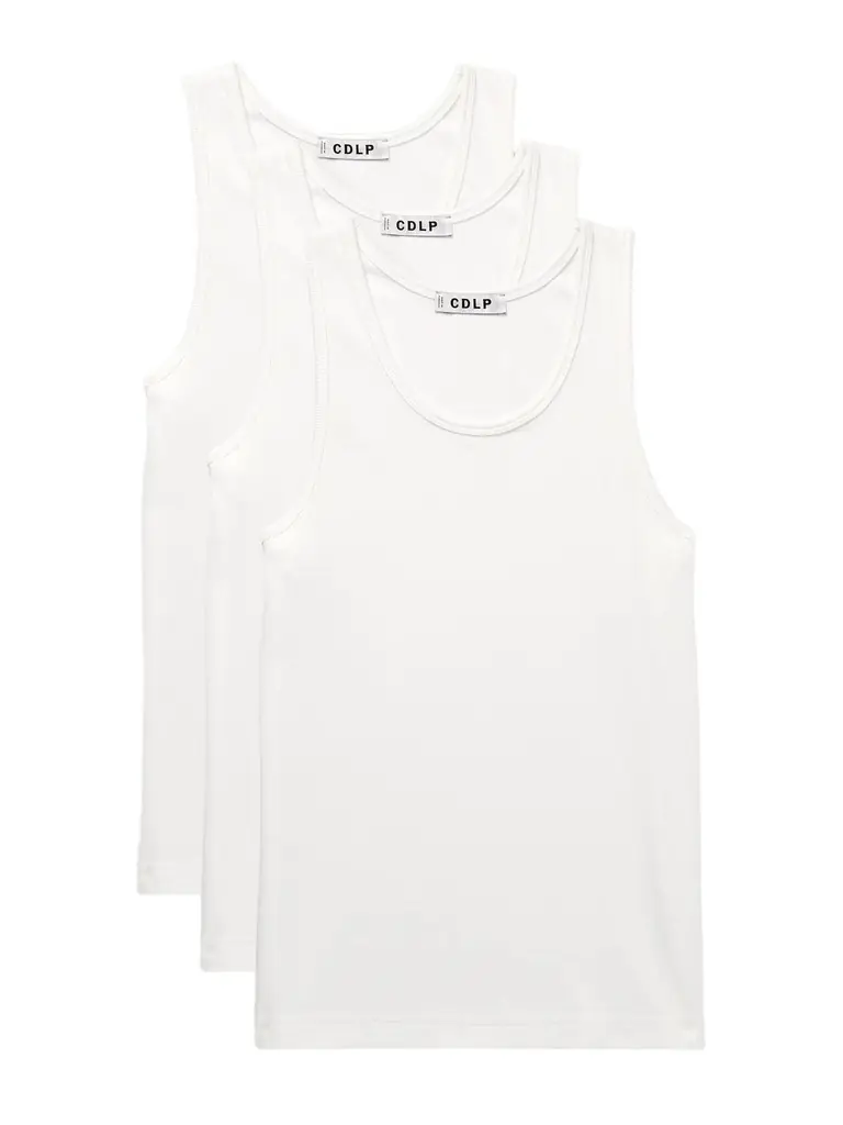 CDLP Three-Pack Ribbed Stretch Lyocell and Cotton-Blend Jersey Tank Tops - Men