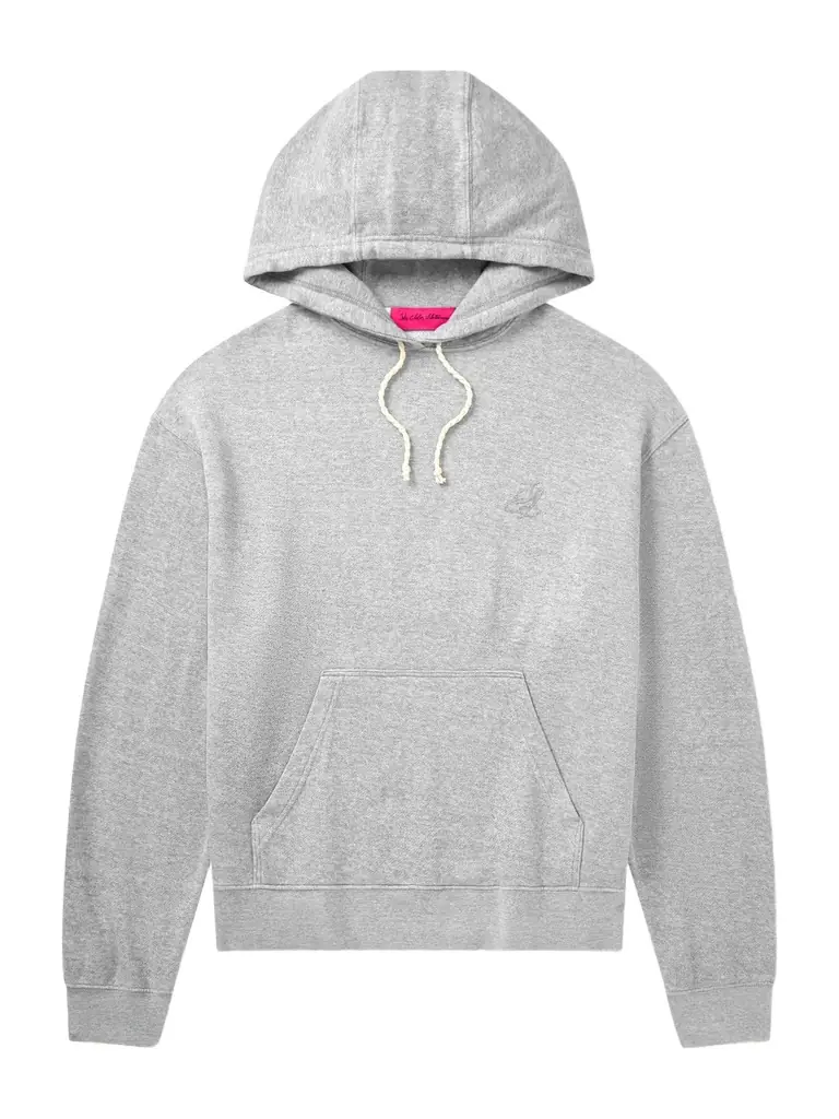 The Elder Statesman Daily Logo-Embroidered Cotton and Cashmere-Blend Hoodie - Men