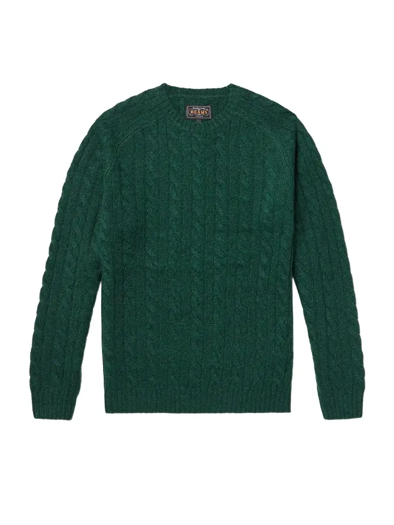 Beams Plus Cable-Knit Wool Sweater - Men