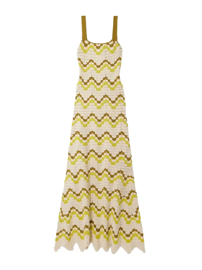 Marea Scalloped Crocheted Cotton Maxi Dress