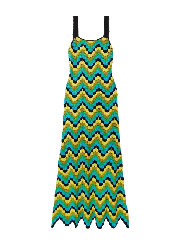 ESCVDO Marea Scalloped Crocheted Cotton Maxi Dress